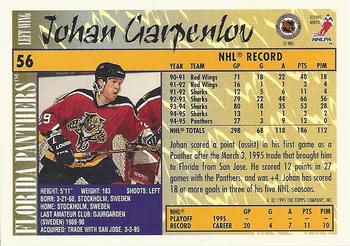 1995-96 Topps #56 Johan Garpenlov Back
