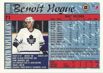 1995-96 Topps #71 Benoit Hogue Back