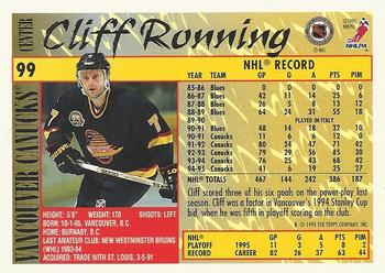 1995-96 Topps #99 Cliff Ronning Back