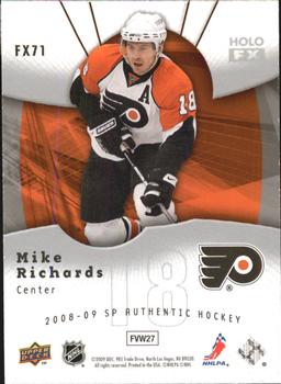2008-09 SP Authentic - Holoview FX #FX71 Mike Richards Back