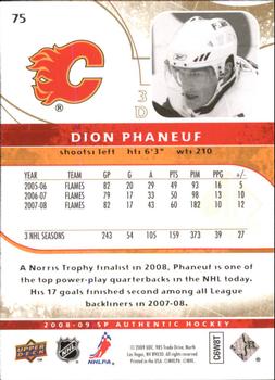2008-09 SP Authentic - Limited #75 Dion Phaneuf  Back