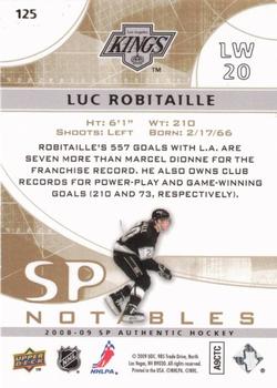 2008-09 SP Authentic - Limited #125 Luc Robitaille Back