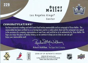 2008-09 SP Authentic - Auto Future Watch Limited Patch Variation #229 Oscar Moller  Back