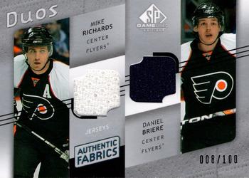 2008-09 SP Game Used - Authentic Fabrics Duos #AF2-BR Mike Richards / Daniel Briere  Front