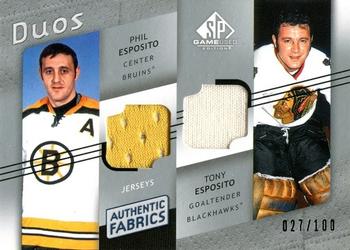 2008-09 SP Game Used - Authentic Fabrics Duos #AF2-EE Phil Esposito / Tony Esposito  Front