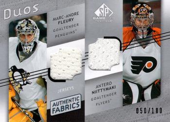 2008-09 SP Game Used - Authentic Fabrics Duos #AF2-FN Marc-Andre Fleury / Antero Niittymaki  Front