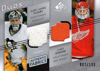 2008-09 SP Game Used - Authentic Fabrics Duos #AF2-FO Marc-Andre Fleury / Chris Osgood  Front