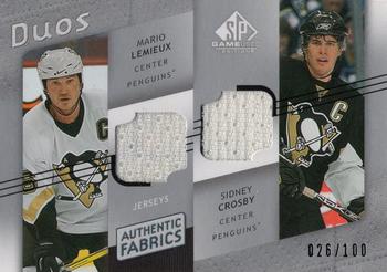 2008-09 SP Game Used - Authentic Fabrics Duos #AF2-LC Mario Lemieux / Sidney Crosby  Front