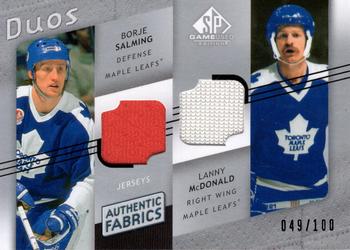 2008-09 SP Game Used - Authentic Fabrics Duos #AF2-MS Borje Salming / Lanny McDonald  Front
