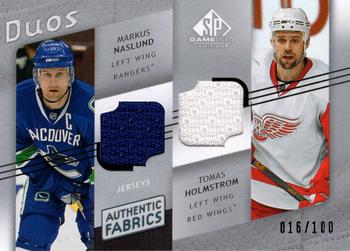 2008-09 SP Game Used - Authentic Fabrics Duos #AF2-NH Markus Naslund / Tomas Holmstrom  Front