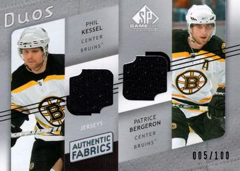 2008-09 SP Game Used - Authentic Fabrics Duos #AF2-PB Phil Kessel / Patrice Bergeron  Front