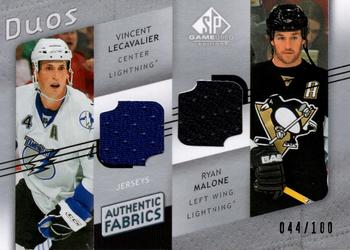 2008-09 SP Game Used - Authentic Fabrics Duos #AF2-TM Vincent Lecavalier / Ryan Malone  Front