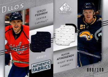 2008-09 SP Game Used - Authentic Fabrics Duos #AF2-ZF Sergei Fedorov / Maxim Afinogenov  Front