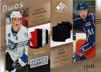 2008-09 SP Game Used - Authentic Fabrics Duos Patches #AF2-NL Vincent Lecavalier / Rick Nash  Front