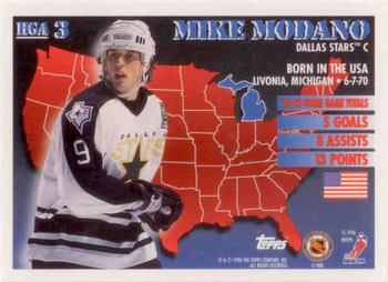 1995-96 Topps - Home Grown USA #HGA3 Mike Modano Back