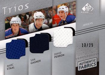 2008-09 SP Game Used - Authentic Fabrics Trios #AF3-MGP Marc Staal / Sam Gagner / David Perron  Front