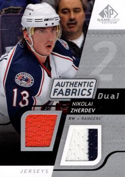 2008-09 SP Game Used - Authentic Fabrics Dual #AF-NZ Nikolai Zherdev  Front