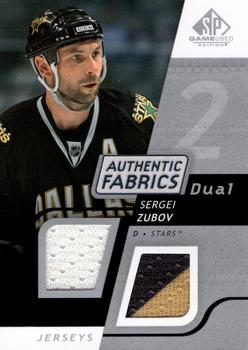 2008-09 SP Game Used - Authentic Fabrics Dual #AF-SZ Sergei Zubov  Front