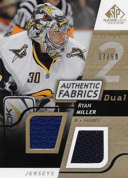 2008-09 SP Game Used - Authentic Fabrics Dual Gold #AF-RM Ryan Miller  Front