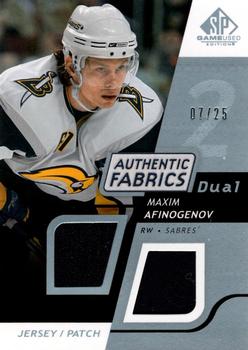 2008-09 SP Game Used - Authentic Fabrics Dual Platinum - Jersey Patch #AF-MA Maxim Afinogenov  Front