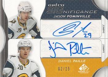 2008-09 SP Game Used - Extra SIGnificance #XSG-JP Jason Pominville / Daniel Paille  Front