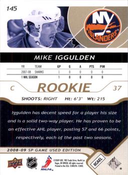 2008-09 SP Game Used - Gold #145 Mike Iggulden  Back