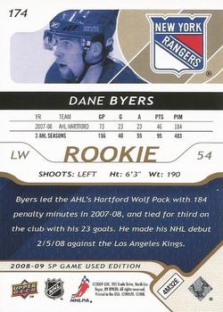 2008-09 SP Game Used - Gold #174 Dane Byers  Back
