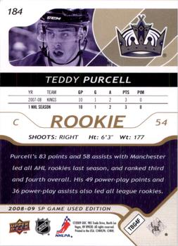 2008-09 SP Game Used - Gold #184 Teddy Purcell  Back