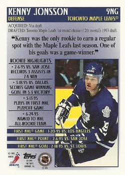 1995-96 Topps - New to the Game #9NG Kenny Jonsson Back