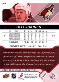 2008-09 SP Game Used - Platinum #77 Olli Jokinen  Back