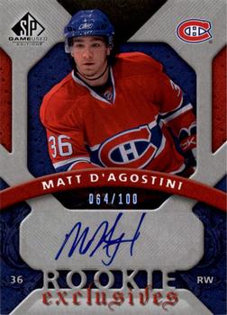 2008-09 SP Game Used - Rookie Exclusive Autographs #RE-MD Matt D'Agostini  Front