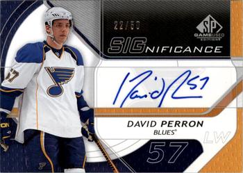 2008-09 SP Game Used - SIGnificance #SIG-DA David Perron  Front