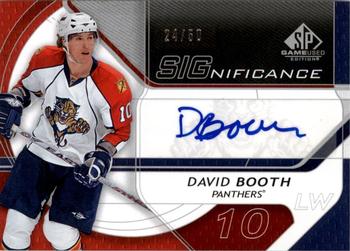 2008-09 SP Game Used - SIGnificance #SIG-DB David Booth  Front