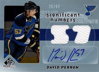 2008-09 SP Game Used - SIGnificant Numbers #SN-DP David Perron Front