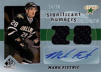 2008-09 SP Game Used - SIGnificant Numbers #SN-FT Mark Fistric Front