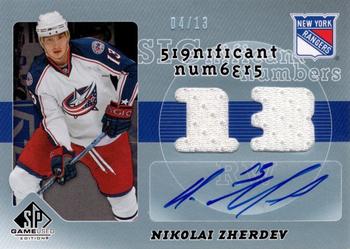 2008-09 SP Game Used - SIGnificant Numbers #SN-NZ Nikolai Zherdev Front