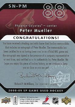 2008-09 SP Game Used - SIGnificant Numbers #SN-PM Peter Mueller Back