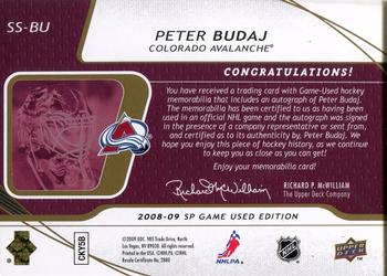 2008-09 SP Game Used - SIGnificant Swatches Patches #SS-BU Peter Budaj  Back