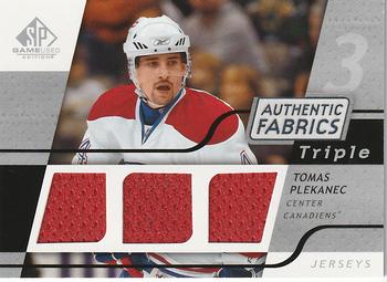 2008-09 SP Game Used - Authentic Fabrics Triple #3AF-TP Tomas Plekanec  Front