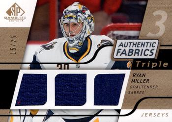 2008-09 SP Game Used - Authentic Fabrics Triple Gold #3AF-RM Ryan Miller  Front