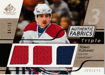 2008-09 SP Game Used - Authentic Fabrics Triple Gold #3AF-TP Tomas Plekanec  Front