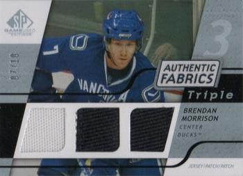 2008-09 SP Game Used - Authentic Fabrics Triple Platinum - Jersey Patch #3AF-BN Brendan Morrison  Front