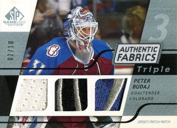 2008-09 SP Game Used - Authentic Fabrics Triple Platinum - Jersey Patch #3AF-BU Peter Budaj  Front