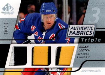 2008-09 SP Game Used - Authentic Fabrics Triple Platinum - Jersey Patch #3AF-LT Brian Leetch  Front