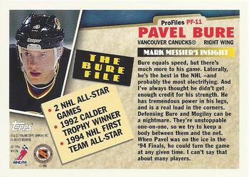 1995-96 Topps - ProFiles #PF-11 Pavel Bure Back