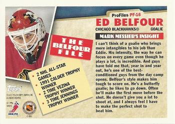 1995-96 Topps - ProFiles #PF-16 Ed Belfour Back
