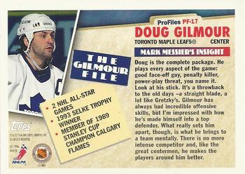 1995-96 Topps - ProFiles #PF-17 Doug Gilmour Back