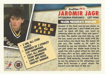 1995-96 Topps - ProFiles #PF-4 Jaromir Jagr Back