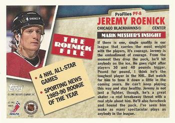 1995-96 Topps - ProFiles #PF-8 Jeremy Roenick Back