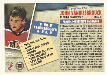 1995-96 Topps - ProFiles #PF-9 John Vanbiesbrouck Back
